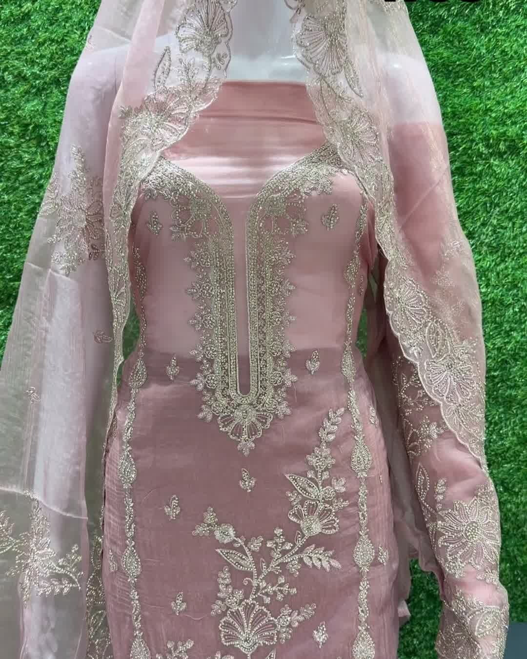 Dusty Pink Zarkhan Embroidery Suit